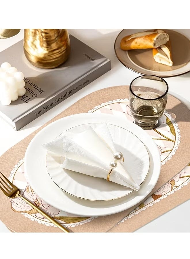 12PCS Gold Pearl Napkin Rings, Elegantly Holds and Secures The Napkin in Place for Family Gathering, Business Dinner, Party Dinner, Wedding - Image 2